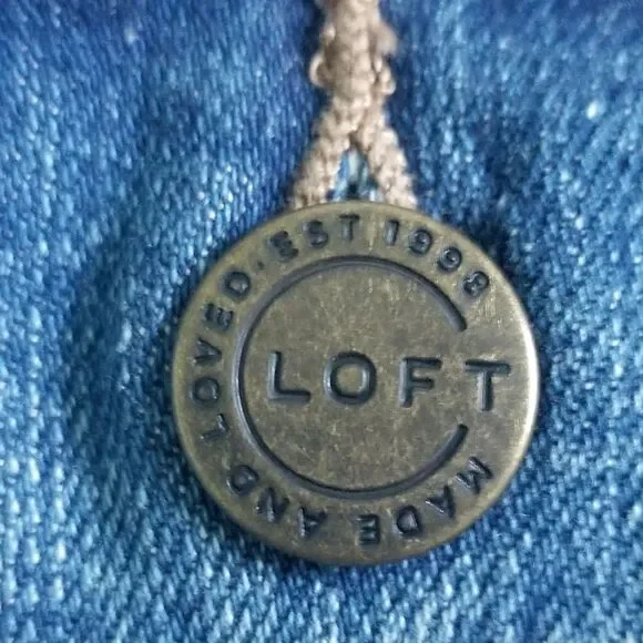 LOFT Made and Loved Denim Vest Womens Blue Size XS Punk Rock Biker Festival - Picture 3 of 11